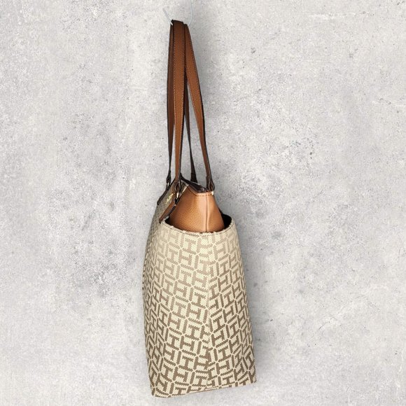 Tommy Hilfiger Large Beige/Brown Tonal Jacquard Tote - NWT - Picture 5 of 8